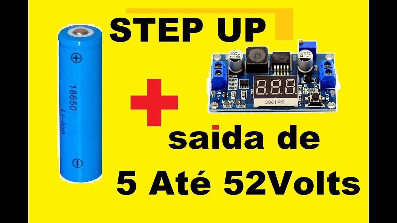 STEP UP  Elevador de Tensão Com Display Ajustável de 5 a 52 Volts