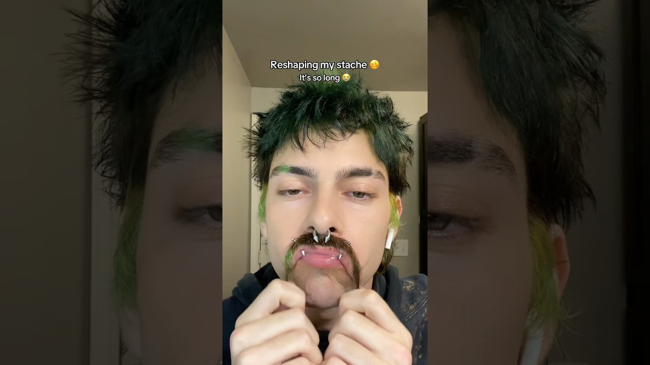 It’s been a while since I trimmed her 😔 #mustache #cosmetology #hair #emo #alternative #edgy #lgbt