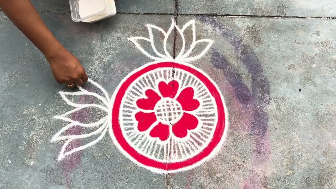 🌷💫Beast flower rangoli #muggulu #dialyrangoli #rangoli #kolam 