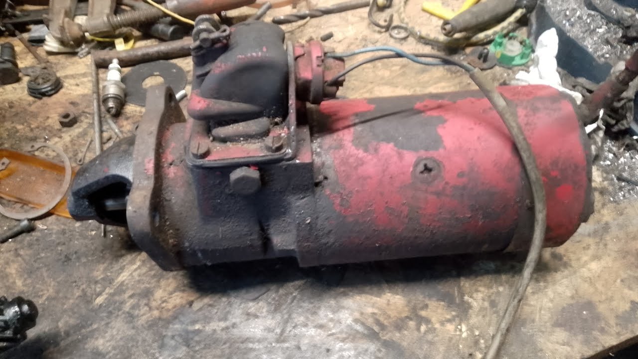 International b275: test démarreur et degripage ressort pompe injection 