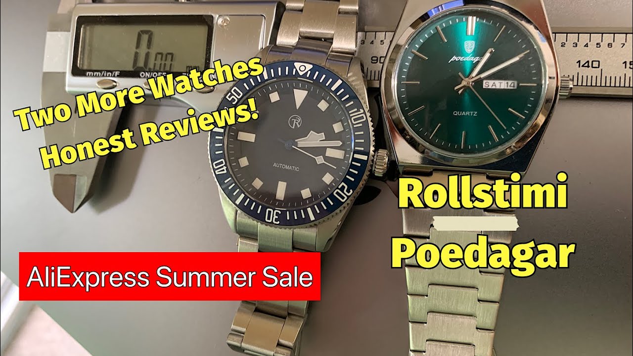 Two New watches from AliExpress with Honest reviews of Rollstimi and Poedagar