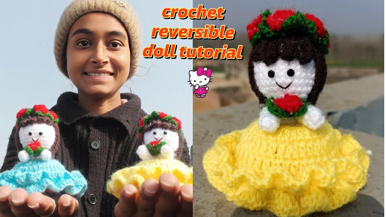 Crochet reversible doll tutorial 😍/crochet doll tutorial 😉/easy crochet 🧶