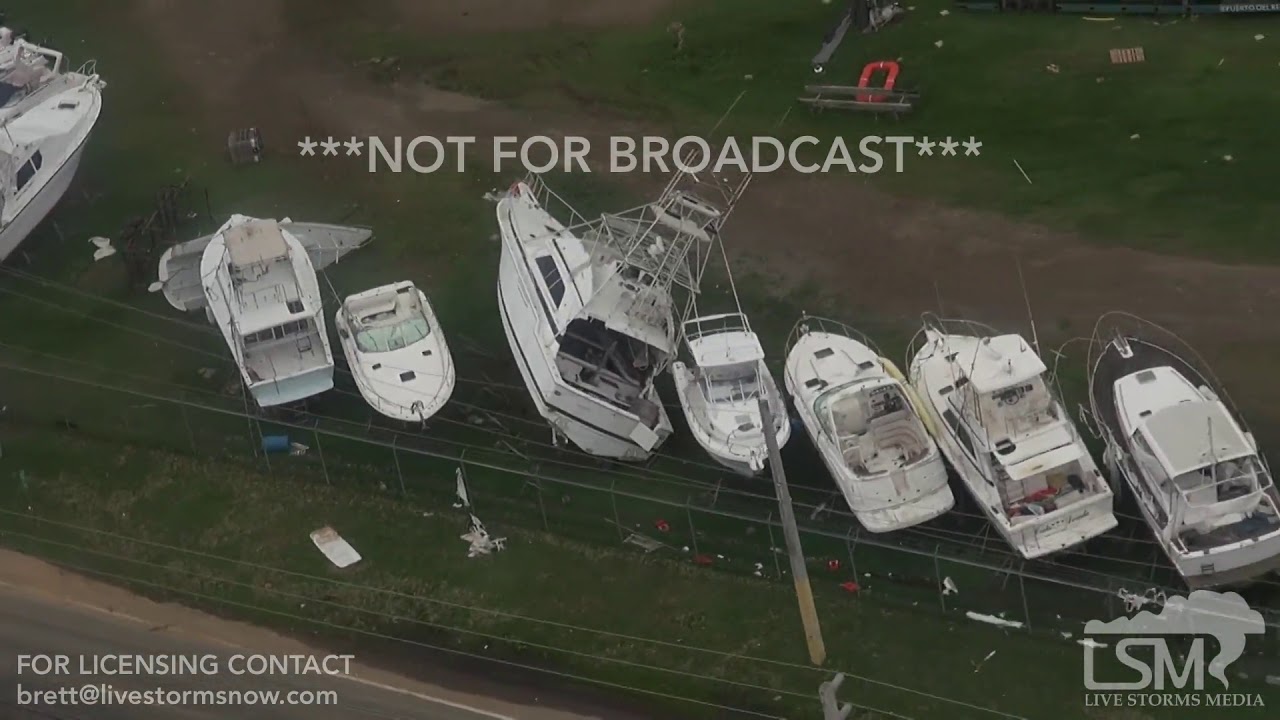 9-21-2017 Fajardo, Puerto Rico Helicopter damage after Hurricane Maria