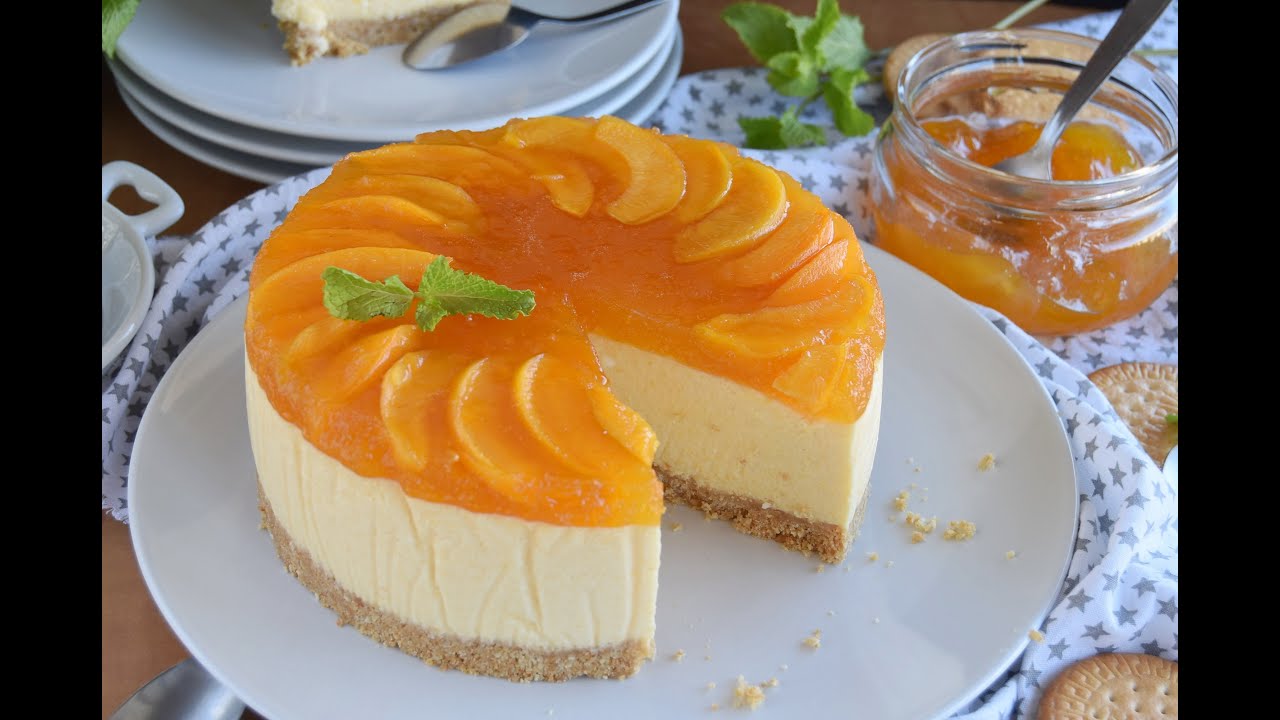 Cheesecake de melocotón o duraznos sin horno
