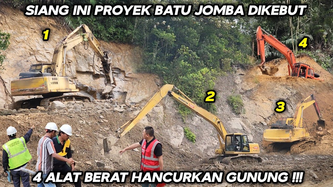 Proyek Batu Jomba Dikebut !!! Siang Ini 4 Alat Berat Hancurkan Gunung