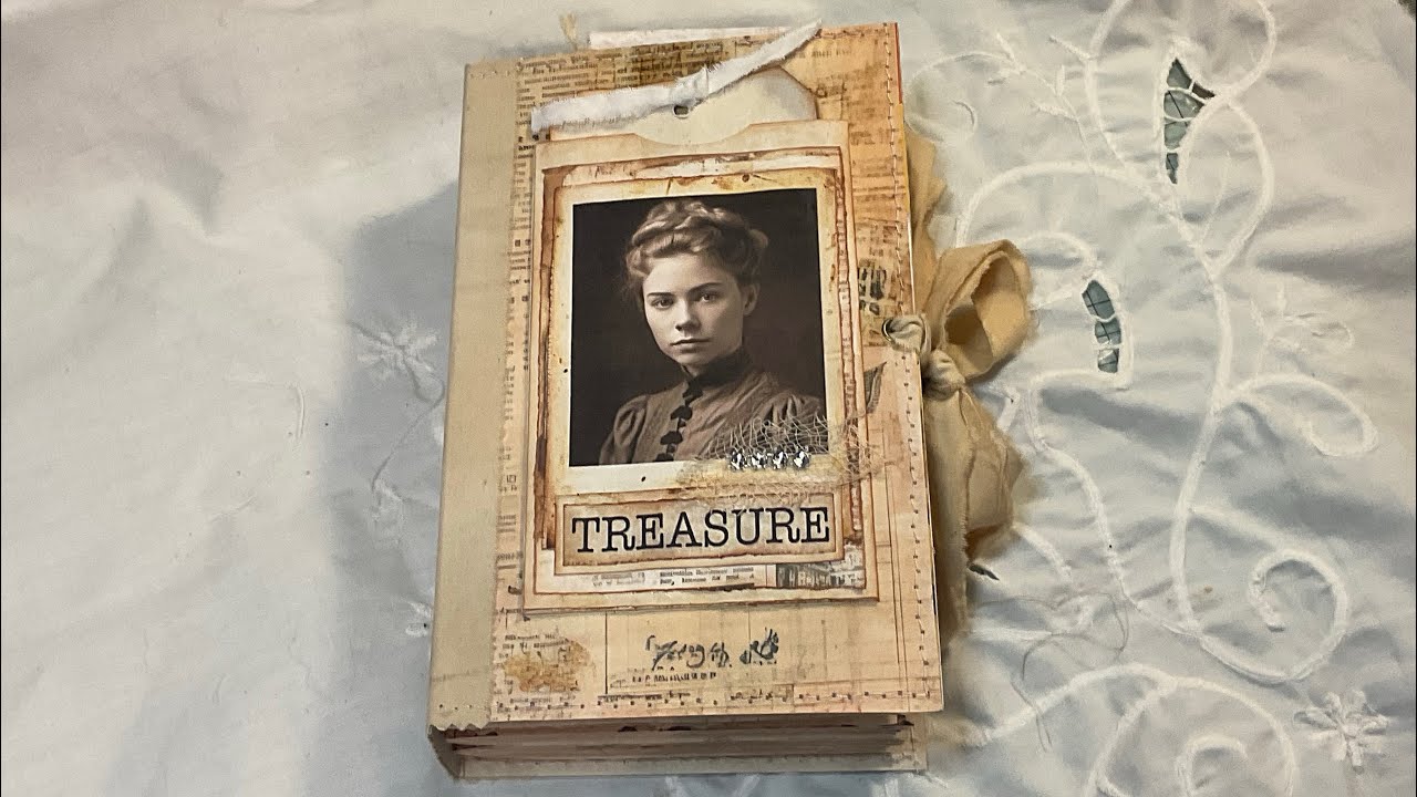 Chunky Vintage Grunge junk journal - flip through - Handmade journal 