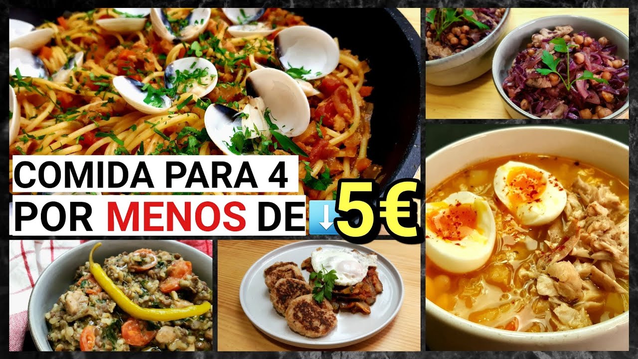 🍳 Recetas COMPLETAS por MENOS de 5 EUROS💰 , para 4 PERSONAS. MENÚ semanal NUTRITIVO Y DELICIOSO.
