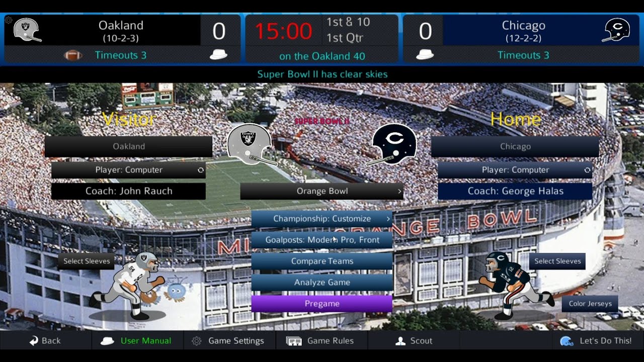 PSF 2026 - 1967 replay - Super Bowl II  Bears vs. Raiders