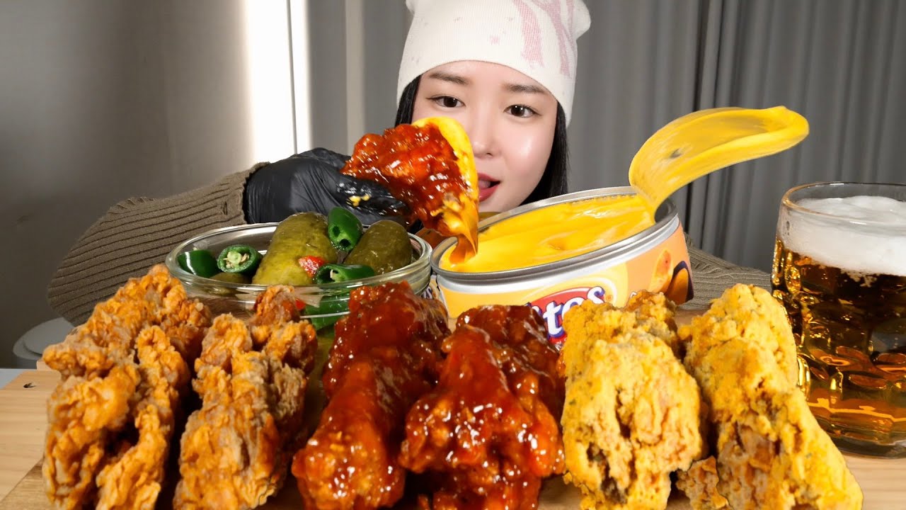 KFC Куриные Ножки 🍗 Острый, Сладко-Острый, Трюфель, Много Сырного Соуса | Mukbang ASMR