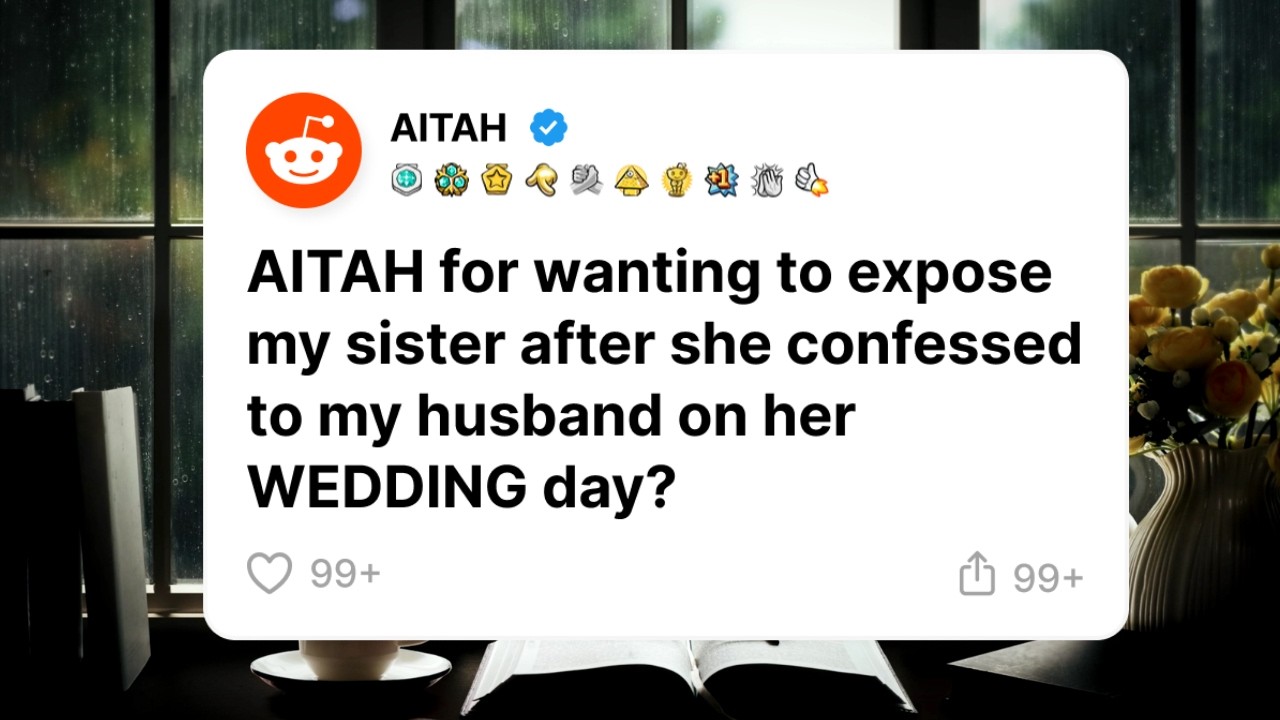 AITAH for wanting to expose my sister after she confessed to my husband on her WEDDING day?