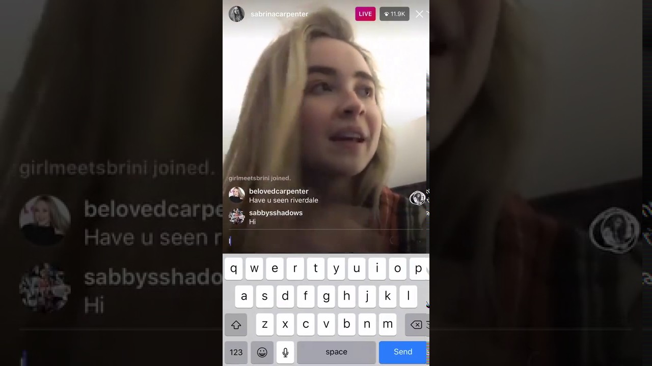 Sabrina carpenter- instagram live stream