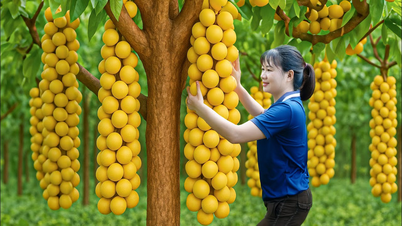 Harvesting Lanston Palm Fruit Goes To Market Sell – Nature’s Golden Drops - Farm Life - Lucky Day