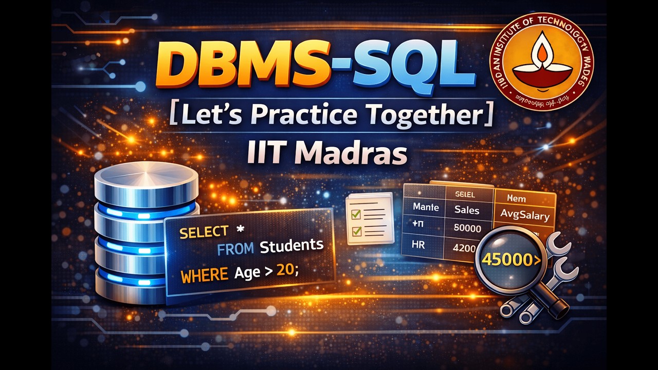 DBMS-SQL [Lets Practice Together] IITMadras
