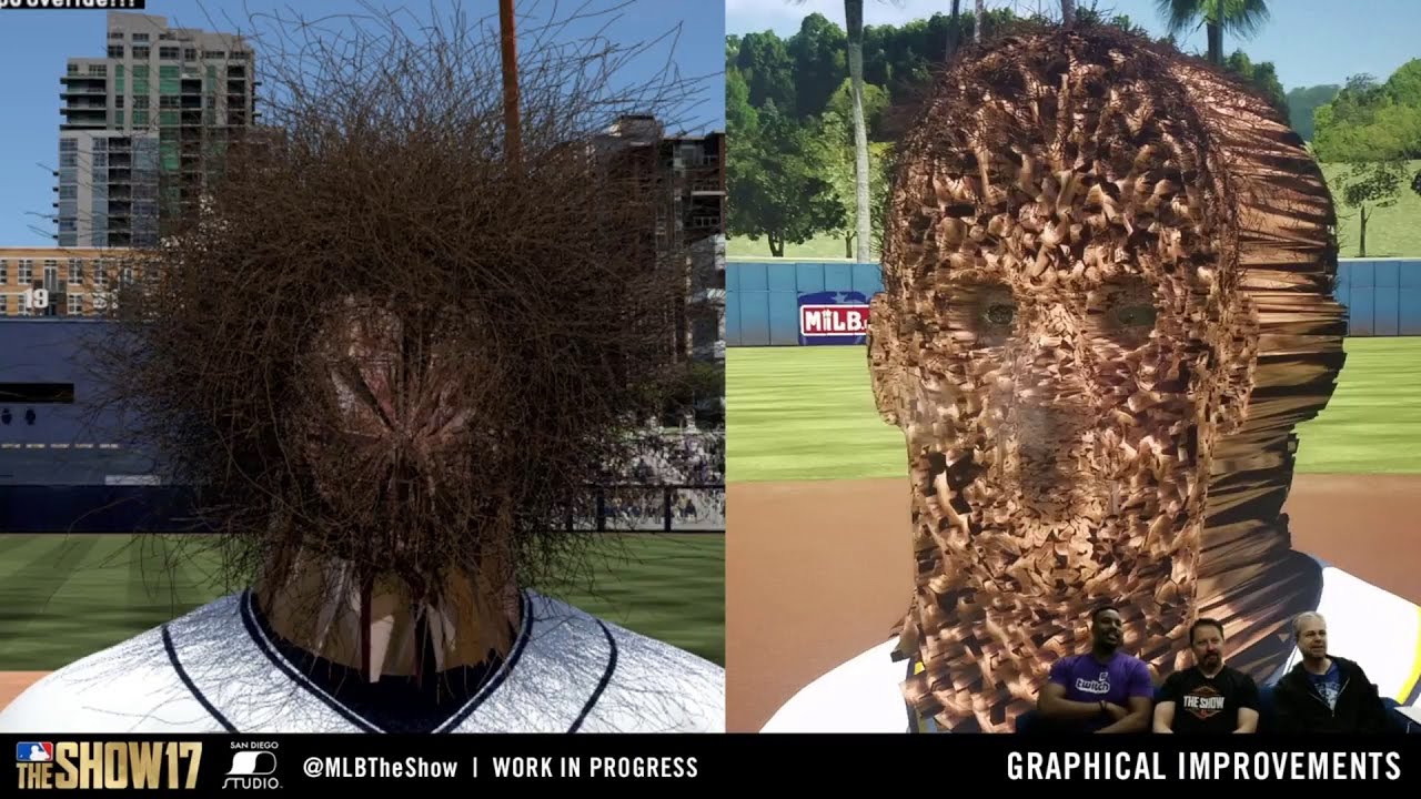 A bug in MLB The Show 17 early development