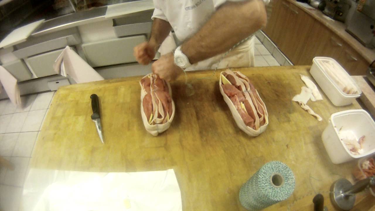 préparation d'un roti de veau 