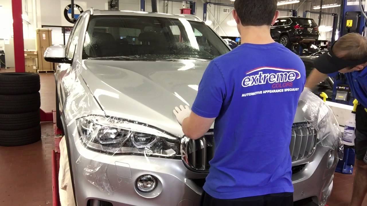 Full Hood Paint Protection Film (Xpel) Installation by Extreme Colors onto a '15 BMW X5.