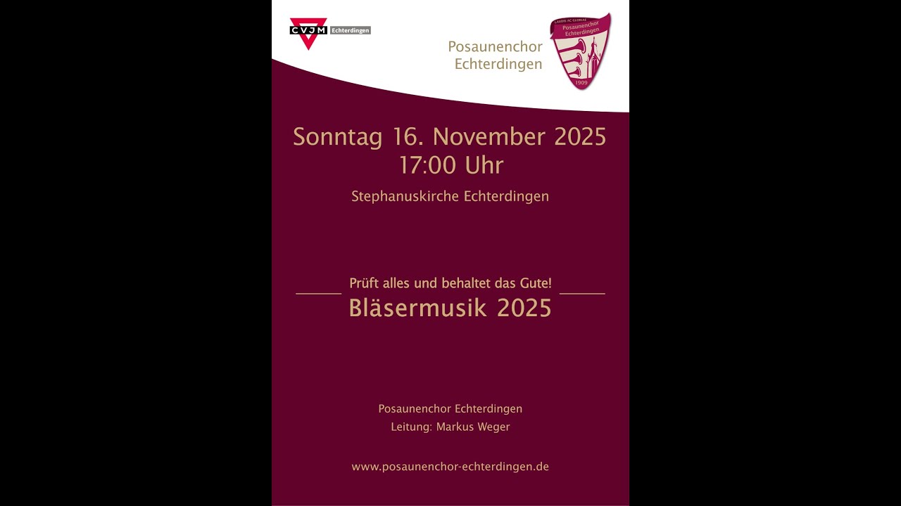 Livestream - Posaunenchor Konzert vom 16.11.2025