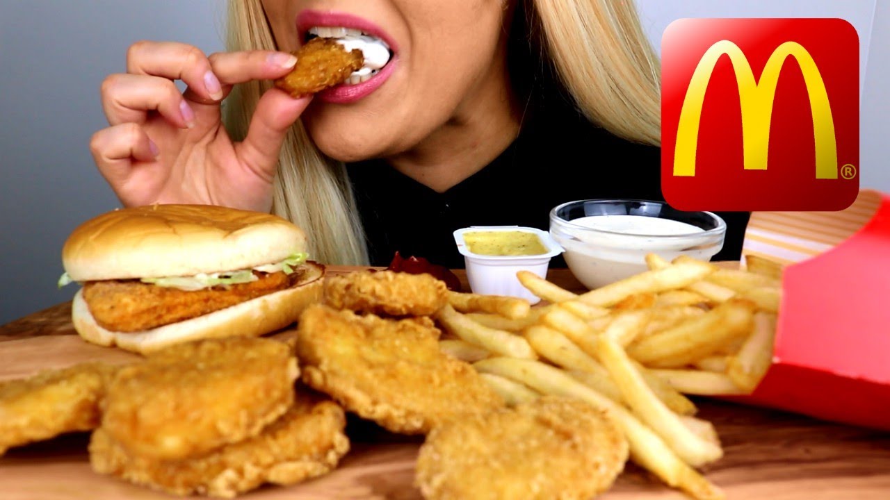 MCDONALDS NUGGETS, FRIES, MCCHICKEN & DONUT STIKS ASMR MUKBANG (NO TALKING)