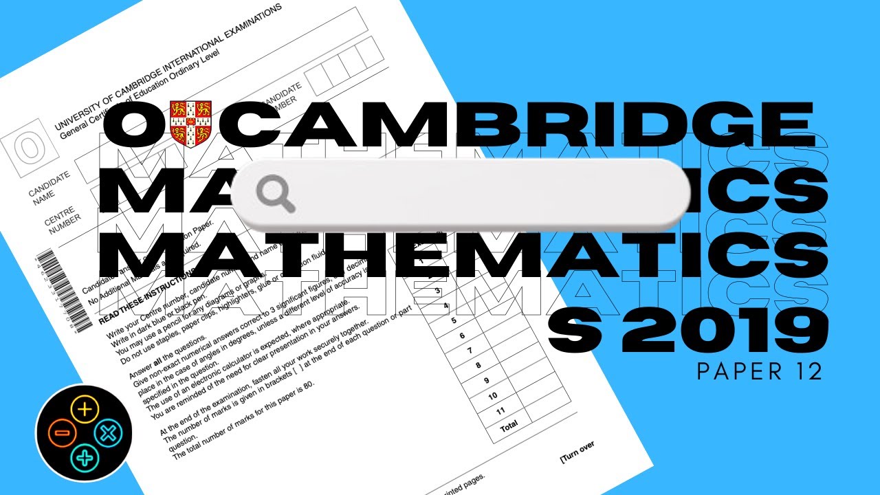 O Level Math D May June 2019 Paper 12 4024/12