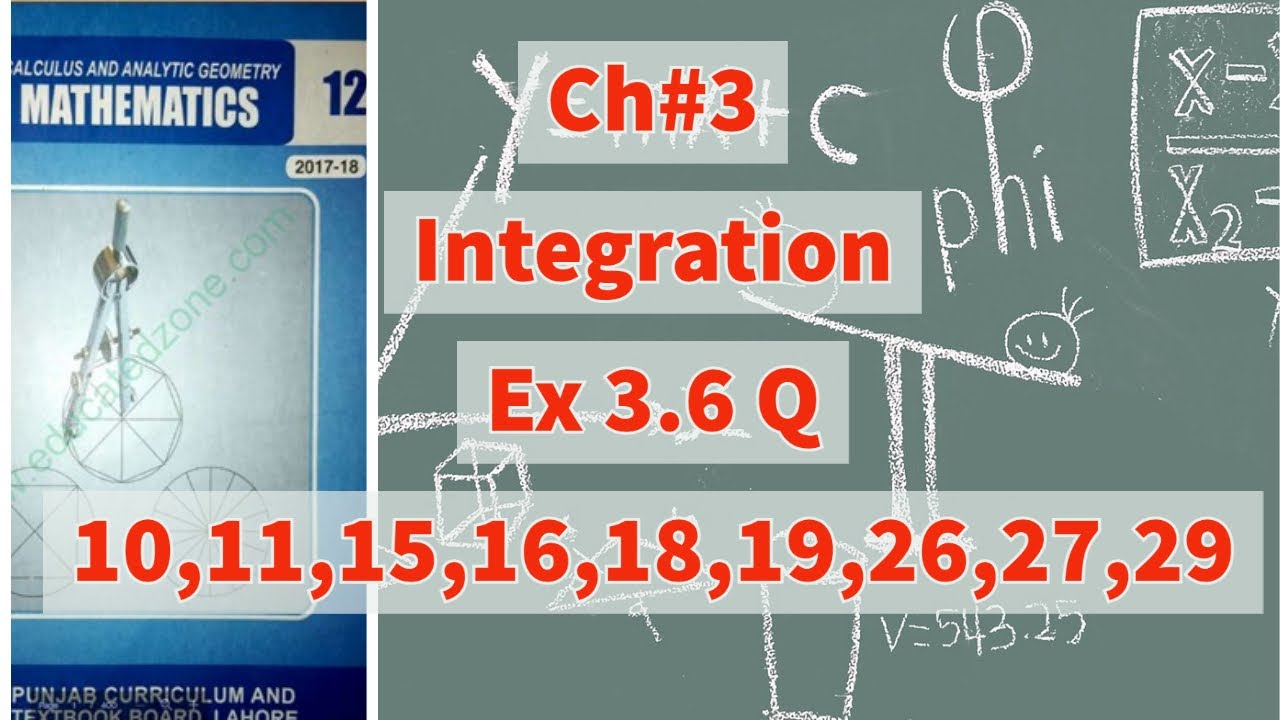 Ch 3 - Integration-  Exercise 3.6 Question 10, 11, 15, 16, 18, 19, 26, 27, 29 - 12th- Smart Syllabus