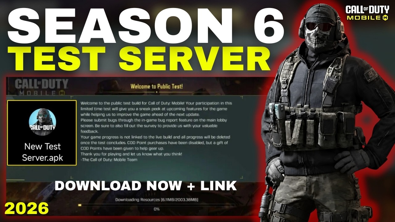 Season 6 Test Server Cod Mobile 2026 | New Download Link | codm test server | test server 2026