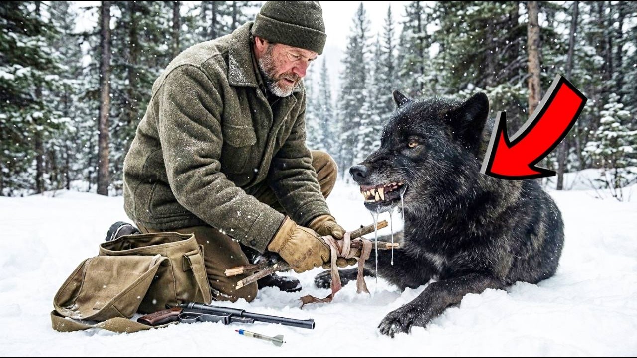 ЧЁРНЫЙ ВОЛК ПЛАКАЛ В КАПКАНЕ.  ОХОТНИК сделал то, чего никто НЕ ОЖИДАЛ!