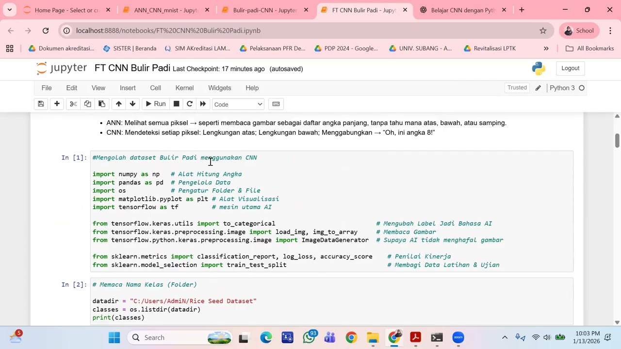 Analisis data menggunakan model CNN