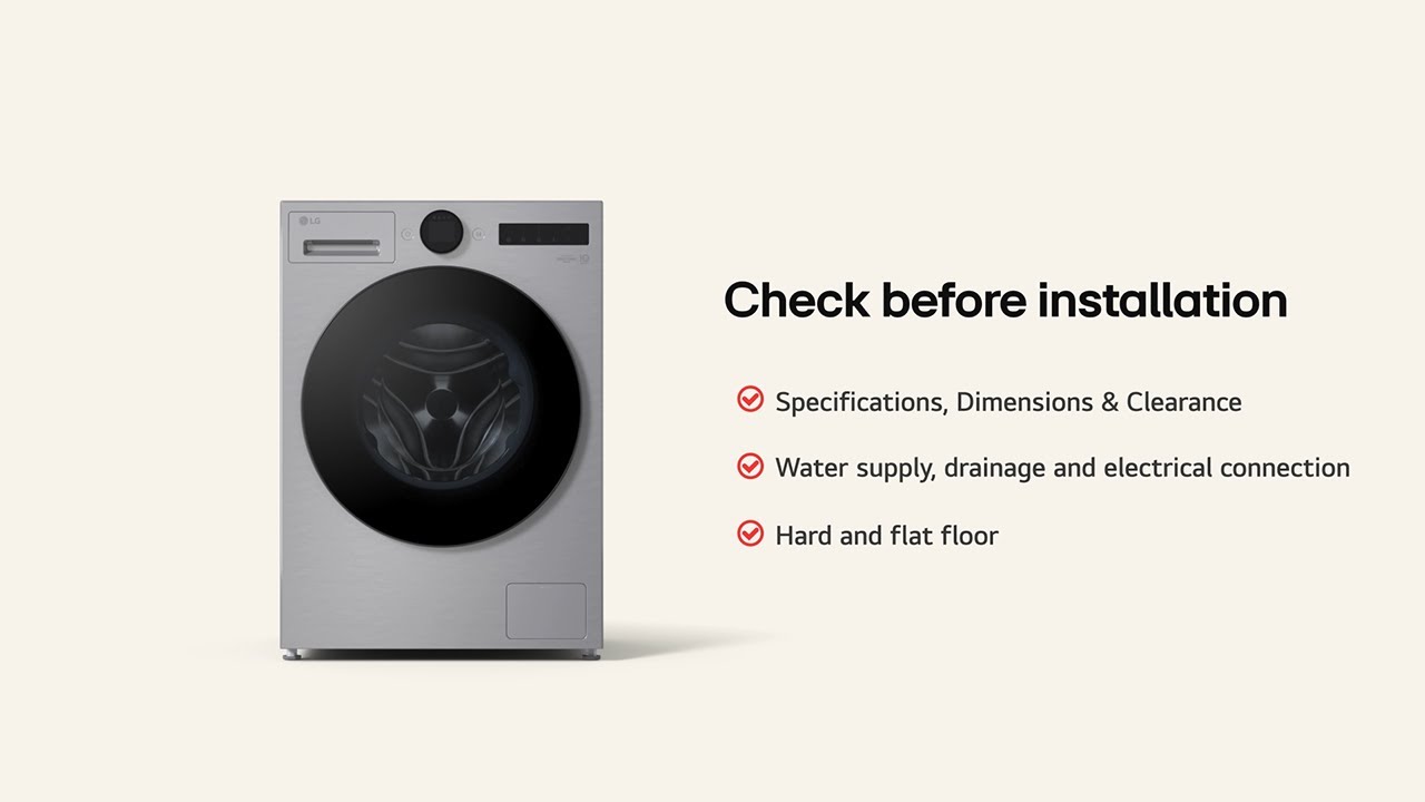 LG Washing Machine : Installation Guide - Front  Load