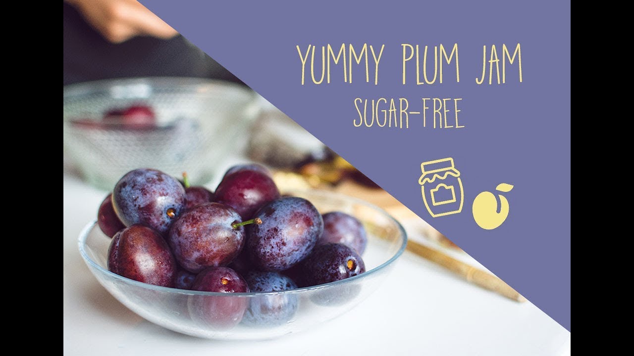 Sugar-free plum jam, yummy and healthy
