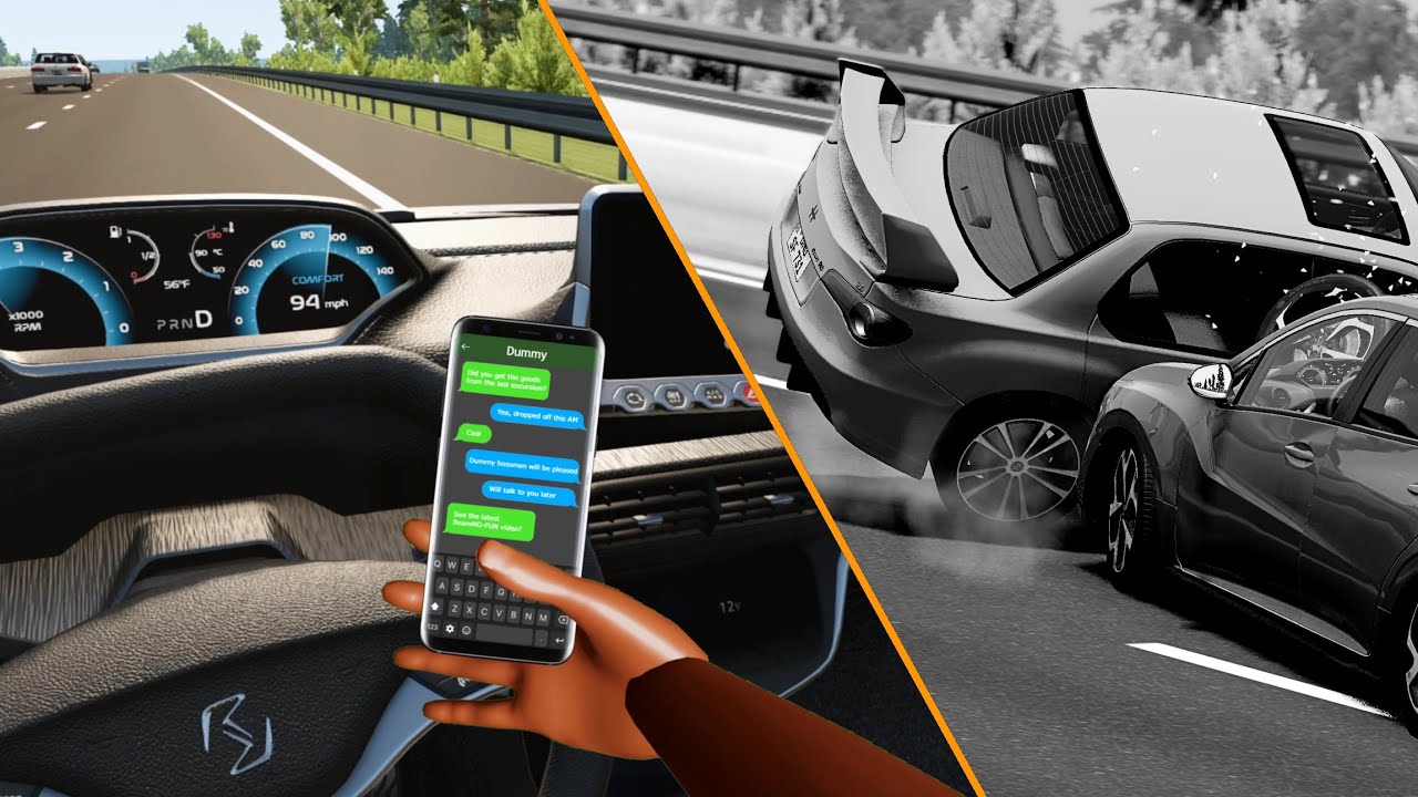 Texting & Driving Accidents | BeamNG.drive