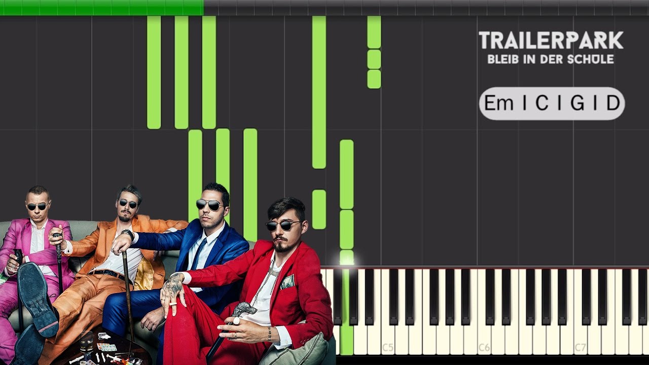 Trailerpark - Bleib In der Schule - Hook Piano Tutorial
