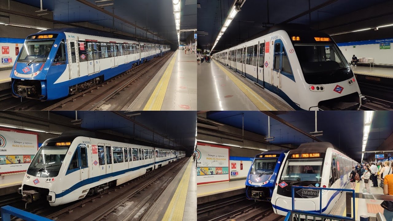 Metro de Madrid : Estacion de Gregorio Marañon L-10 Serie 7000,8000 y 9000