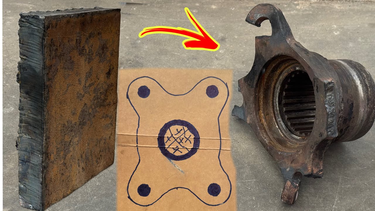 The Sicked Flange Yoke Coupling Superlatively Repaired From Iron Plate To Bring Back In Healthy life