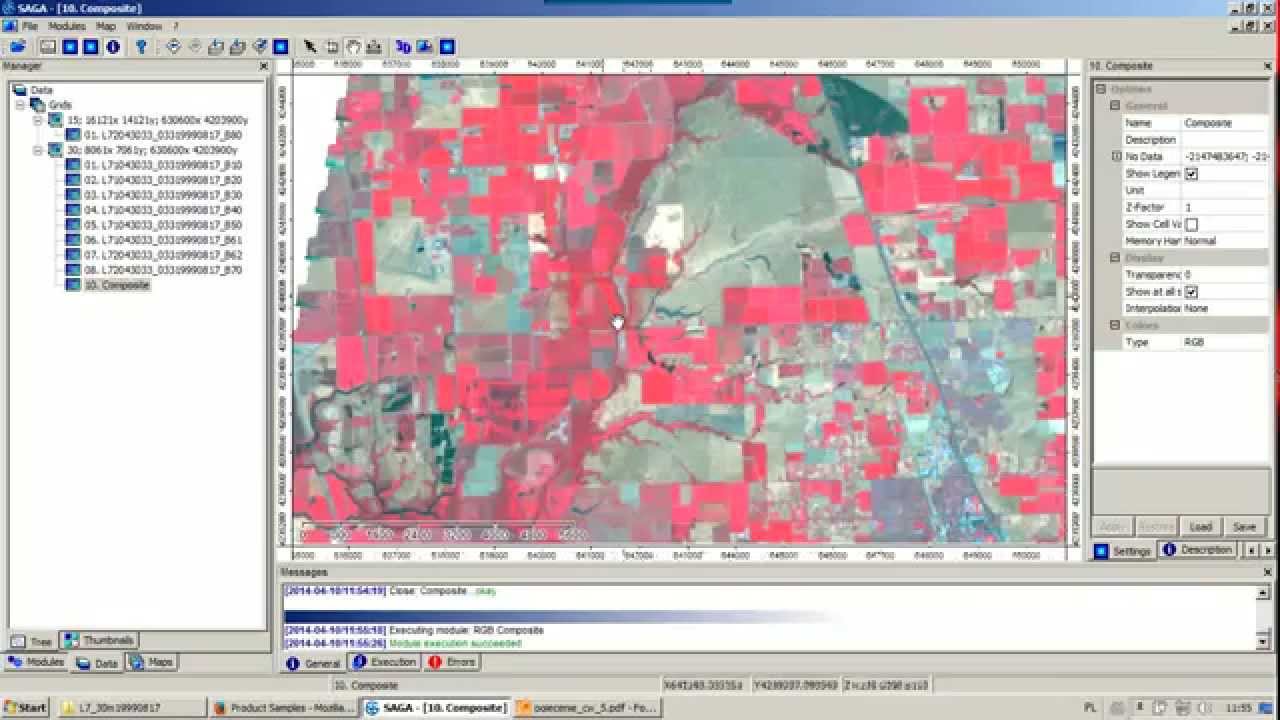 Tworzenie kompozycji barwnych LANDSAT 7 w SAGA GIS