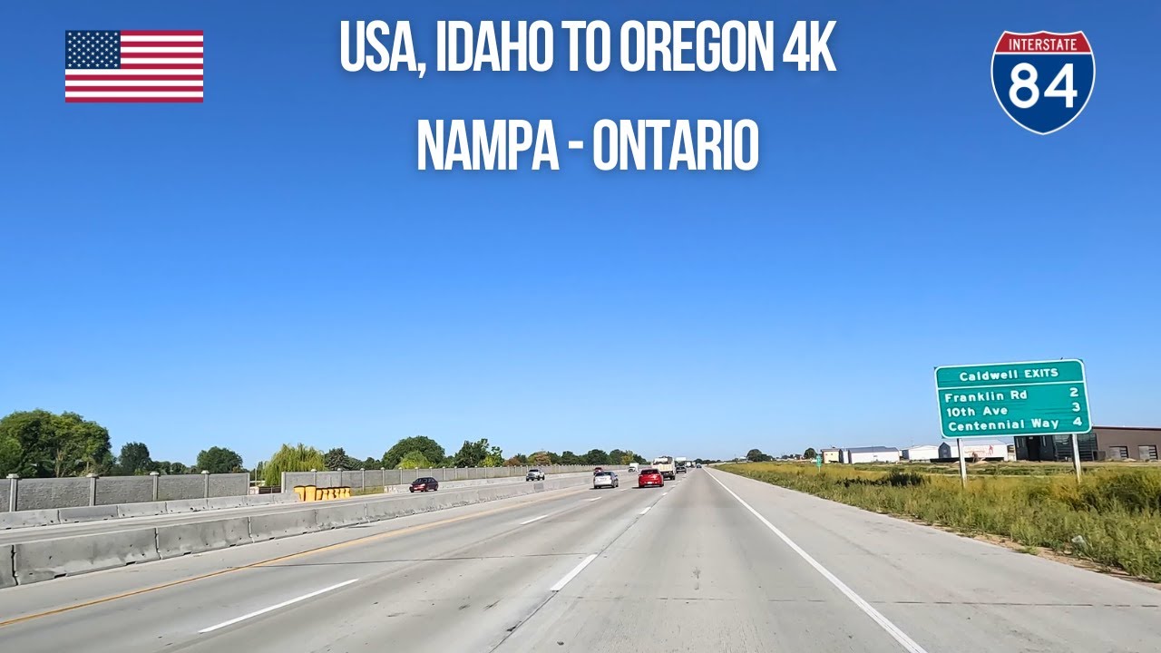 Driving from Idaho to Oregon on I-84 from Nampa to Ontario