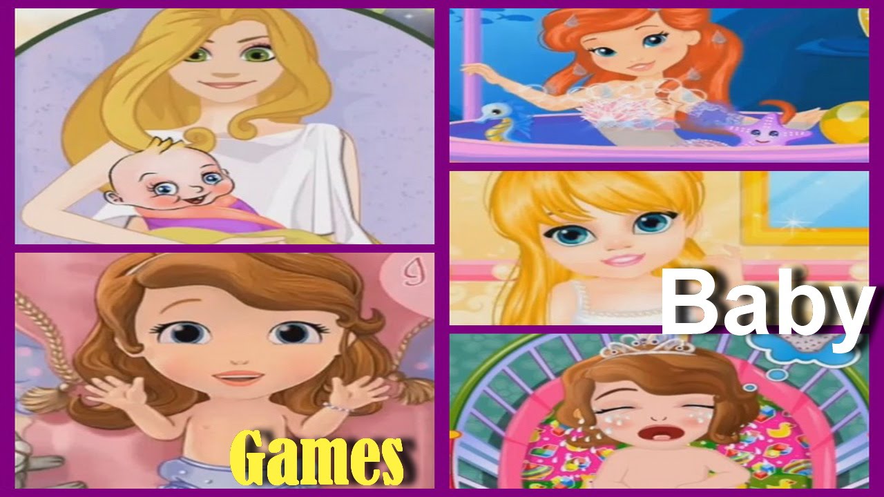 Play & Learn Baby Care and Bath with Baby Princess Ariel, Rapunzel and Sofia The First