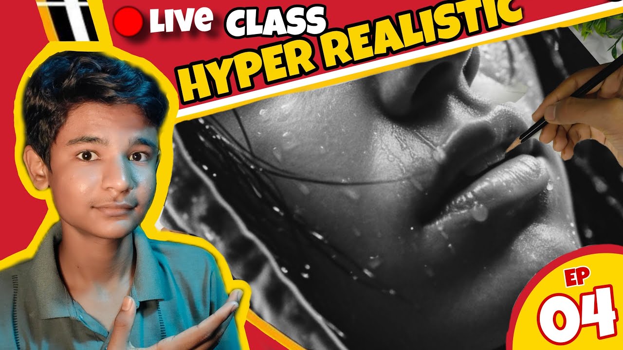 🔴 LIVE CLASS HYPER REALISTIC SKETCH TUTORIAL || EPISODE 04 🔴 LIPS SHADING TUTORIAL ✅