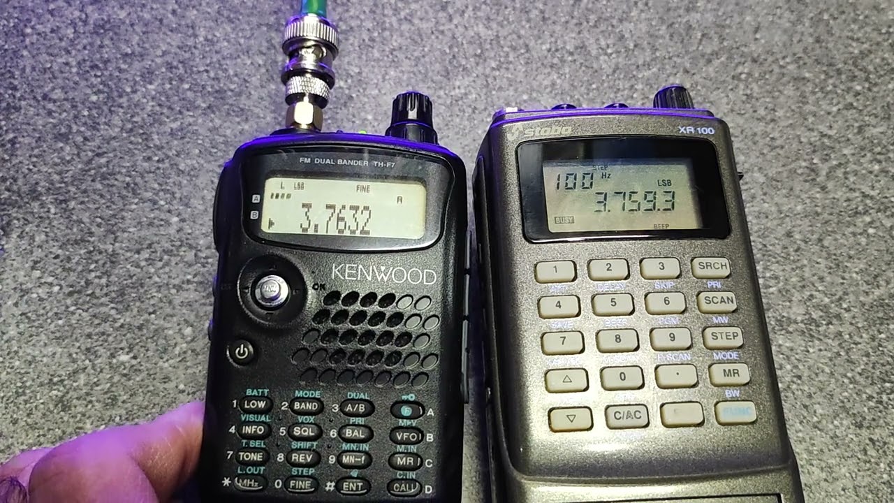 Kenwood TH-F7 vs Stabo XR100 (Yupiteru MVT-7100) at HF with using VHF/UHF antenna 😜