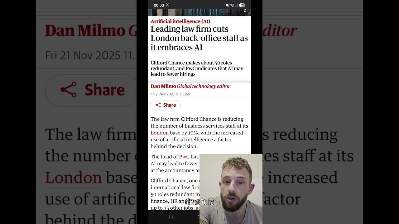 Clifford Chance — cuts part of workforce due to AI.