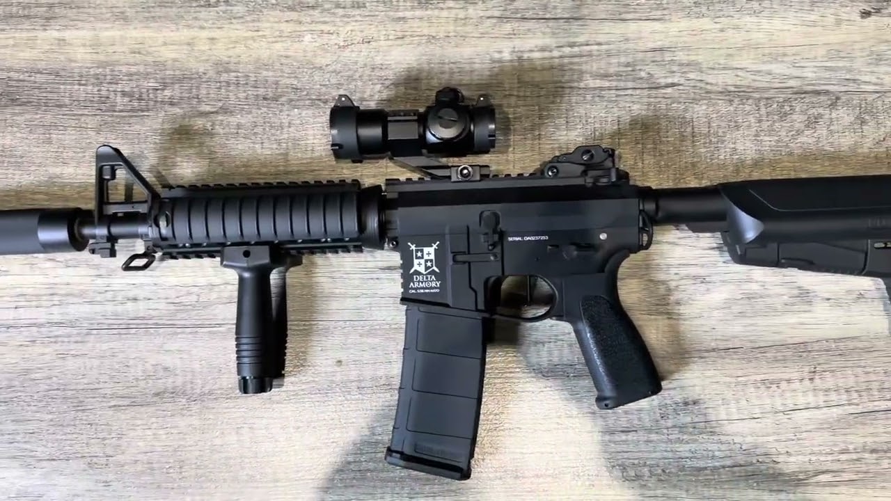Delta Armory DA-A01 ALPHA CQB-R M4/AR-15 AEG Airsoft Full Metal Build Silencer Scope