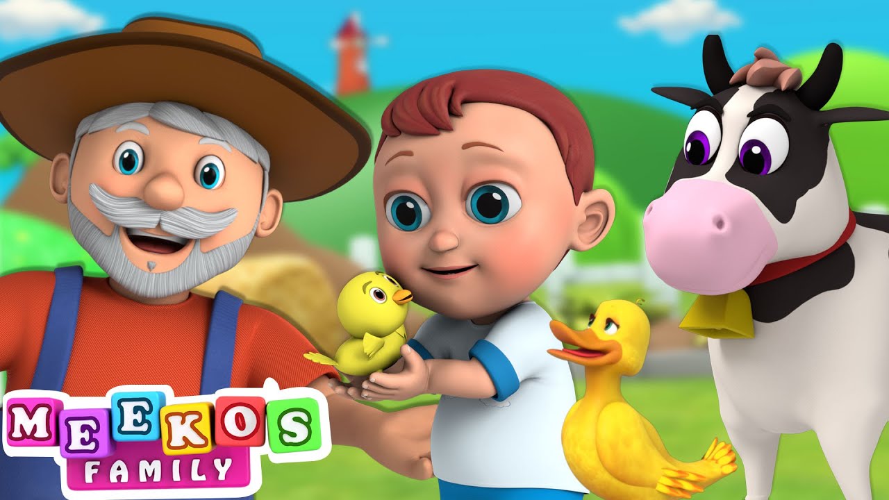 Old MacDonald Had A Farm 🚜 | 😻 Animal Sounds Song | Meeko's Family
