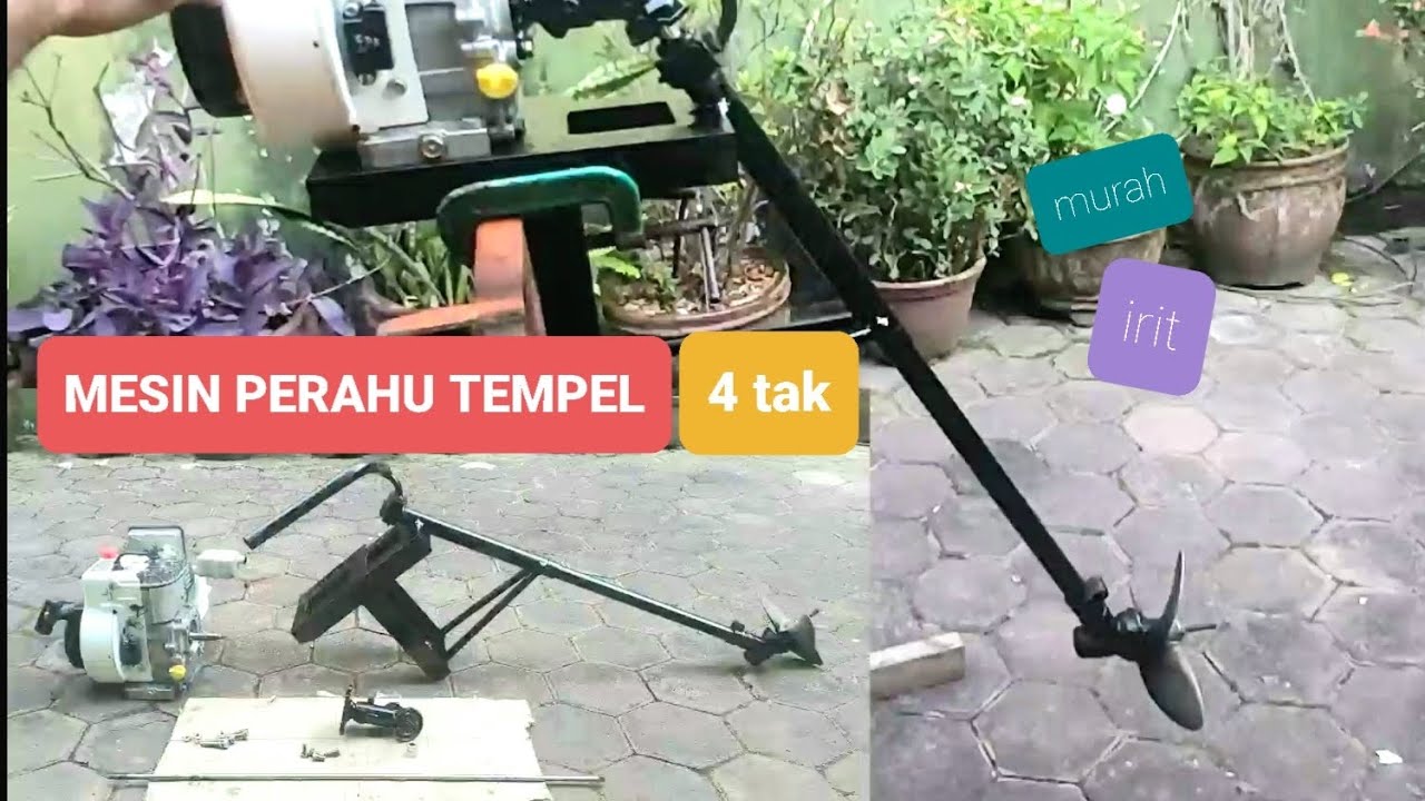 Ide membuat mesin perahu tempel murah dan irit || Kawasaki FA76D