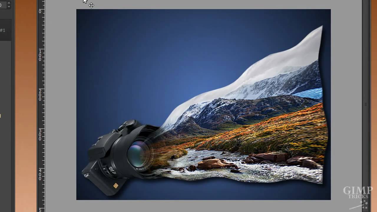 Let a photo flow into the camera -GIMP tutorial