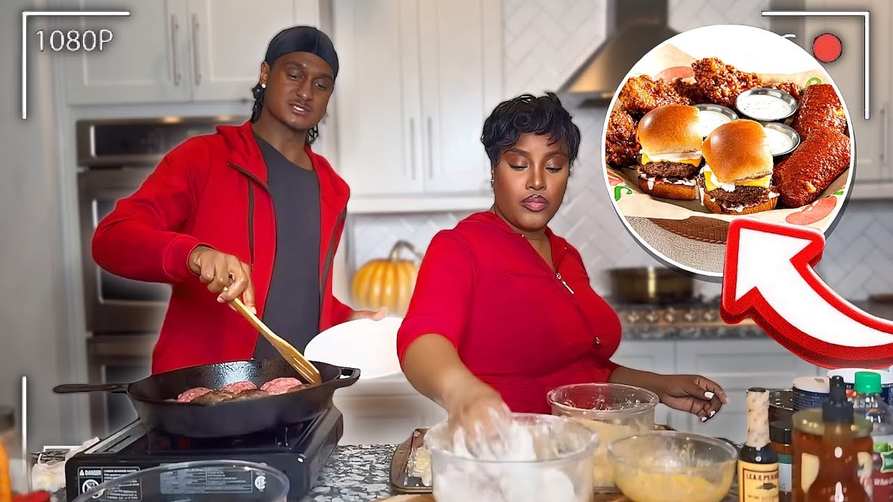 REALISTIC COUPLE COOKING VIDEO| WE MADE CHILI'S TRIPLE DIPPER !!!