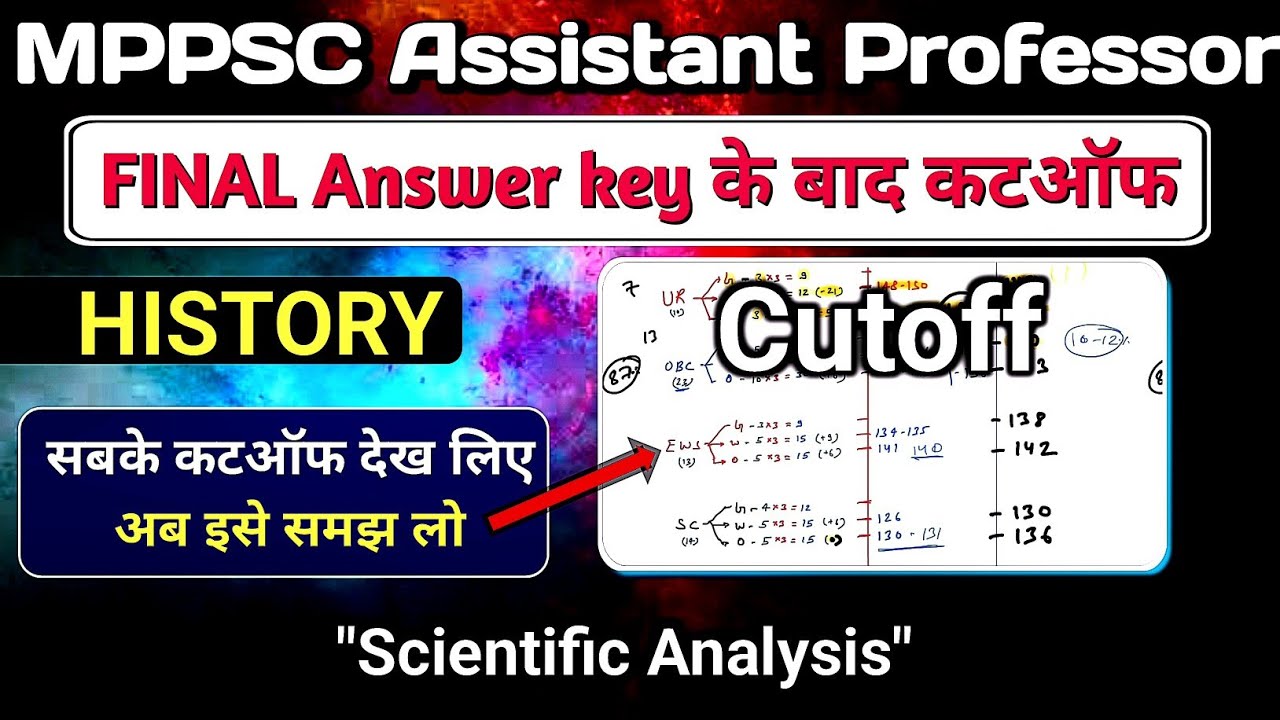 MPPSC AP2024 फाइनल आंसर KEY के बाद कटऑफ।।MPPSC Assistant Professor cutoff 2024।। #assistantprofessor