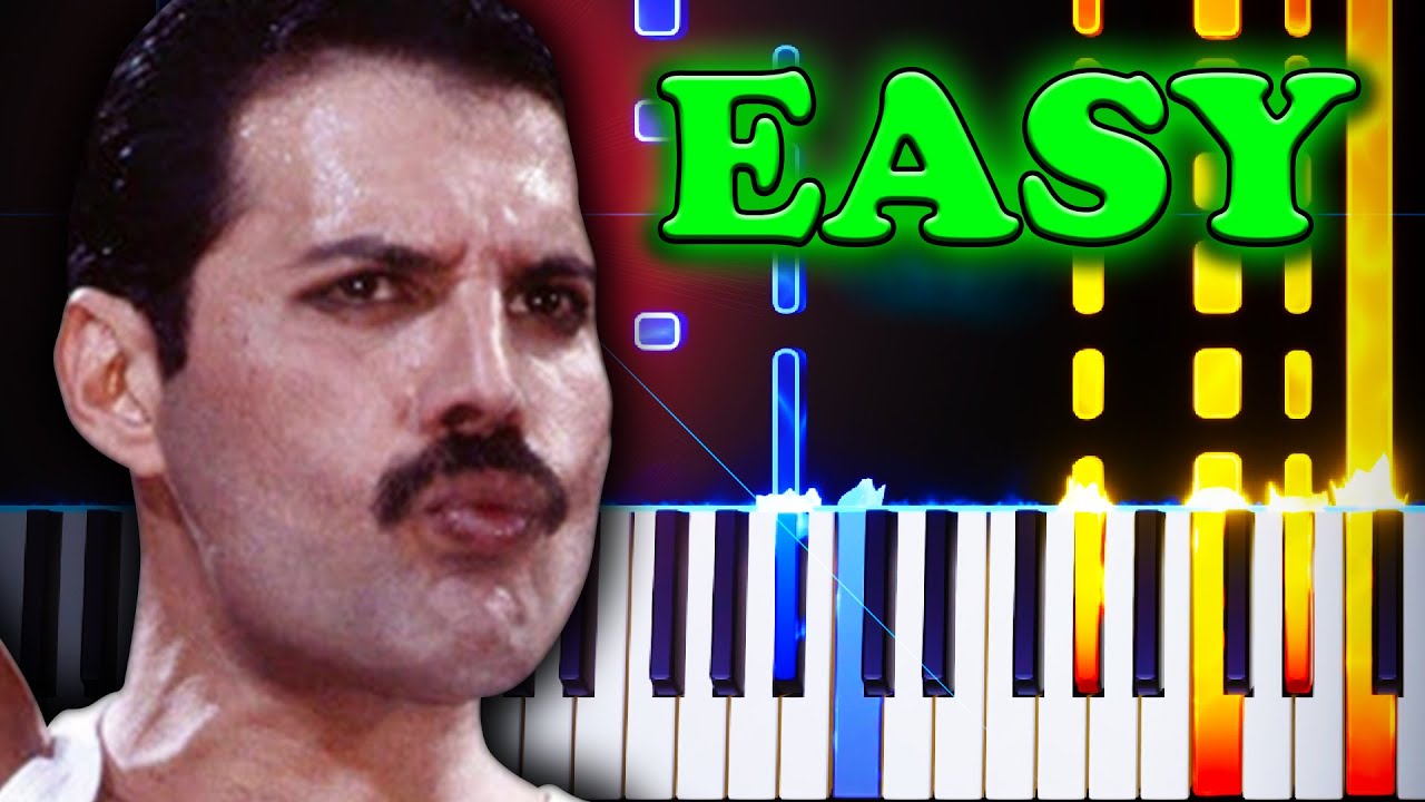 Queen - Don't Stop Me Now - EASY Piano Tutorial