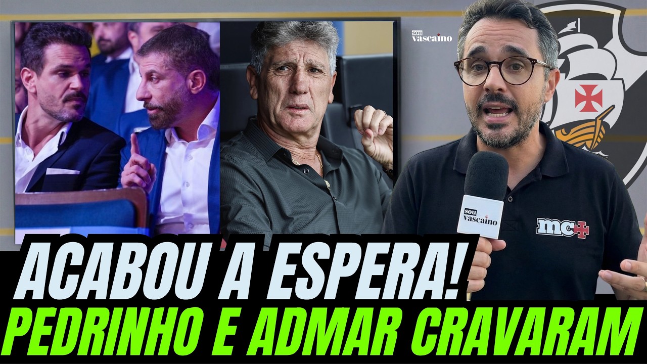 SAIU AGORA AS 9H! ACABOU A ESPERA E VASCO VAI ANUNCIAR RENATO COMO NOVO TREINADOR! PEDRINHO AVISOU