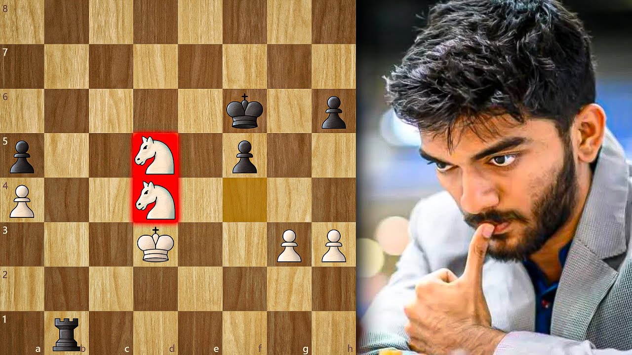 Gukesh Dominates with Two Knights vs Rook! Brilliant Chess Game
