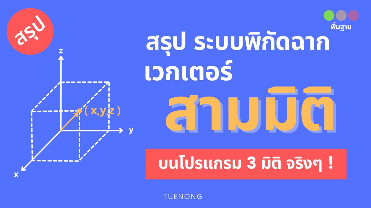 สรุป เวกเตอร์ - เวกเตอร์ในระบบพิกัดฉากสามมิติ ระยะระหว่างจุด ระนาบอ้างอิง | ม.5