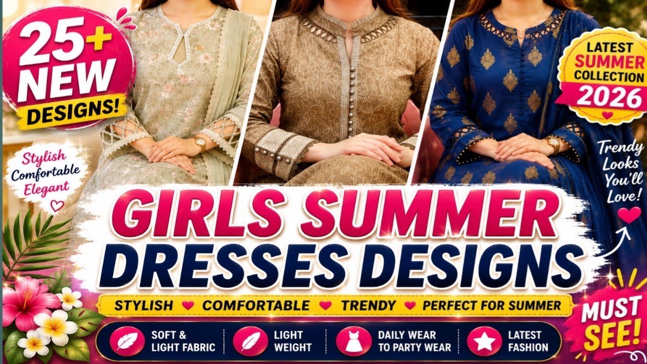 25+ Latest Girls Summer Dresses Designs 2026 | Stylish & Trendy Lawn Suits Collection